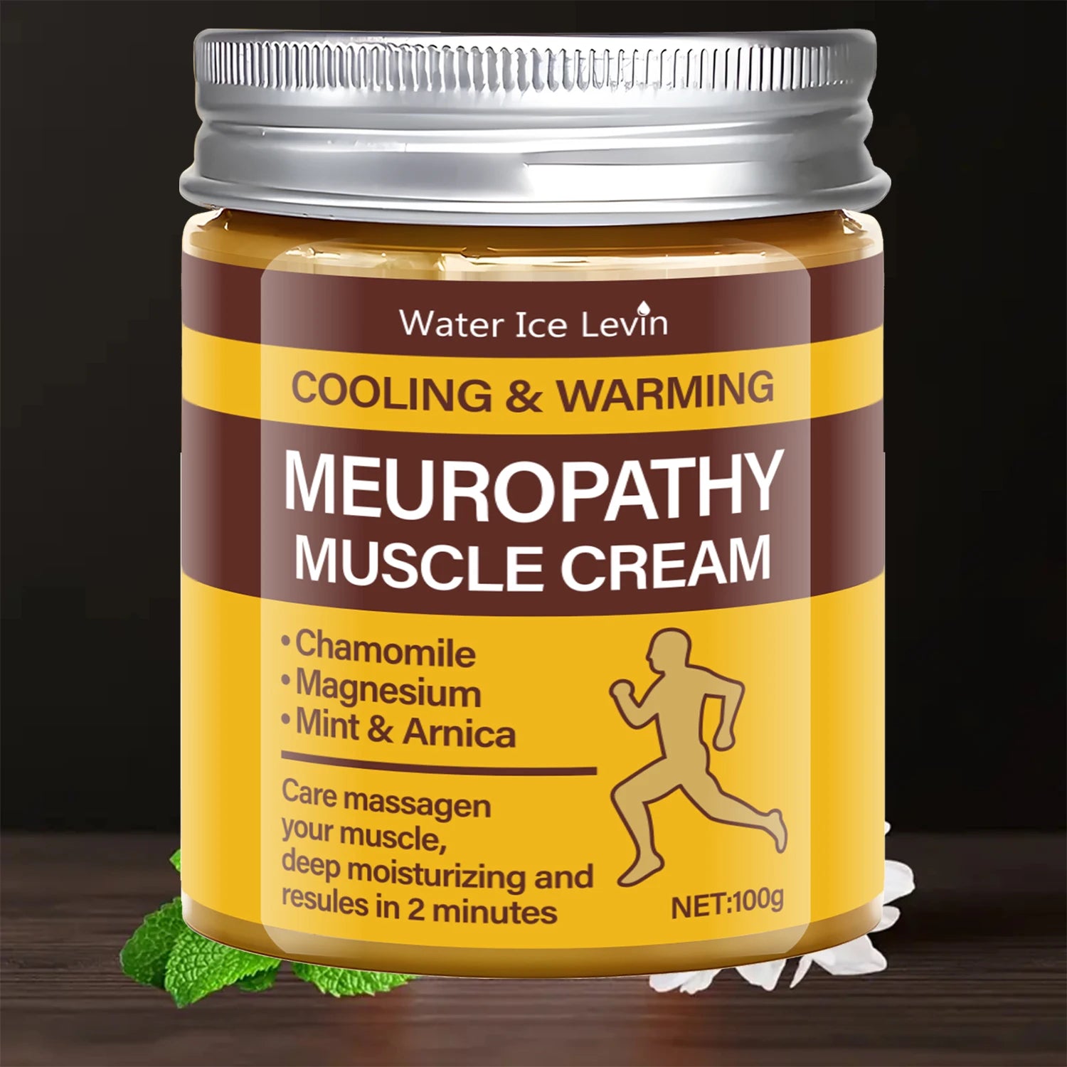 Cooling & Warming Meuropathy Muscle Cream with Chamomile & Magnesium for Neuropathy, Deep Moisturizing Results in 2 Minutes Qme