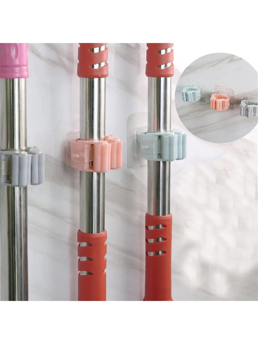 Hook Mop Stand Bathroom Adhesive No-trace Holder Broom Qme