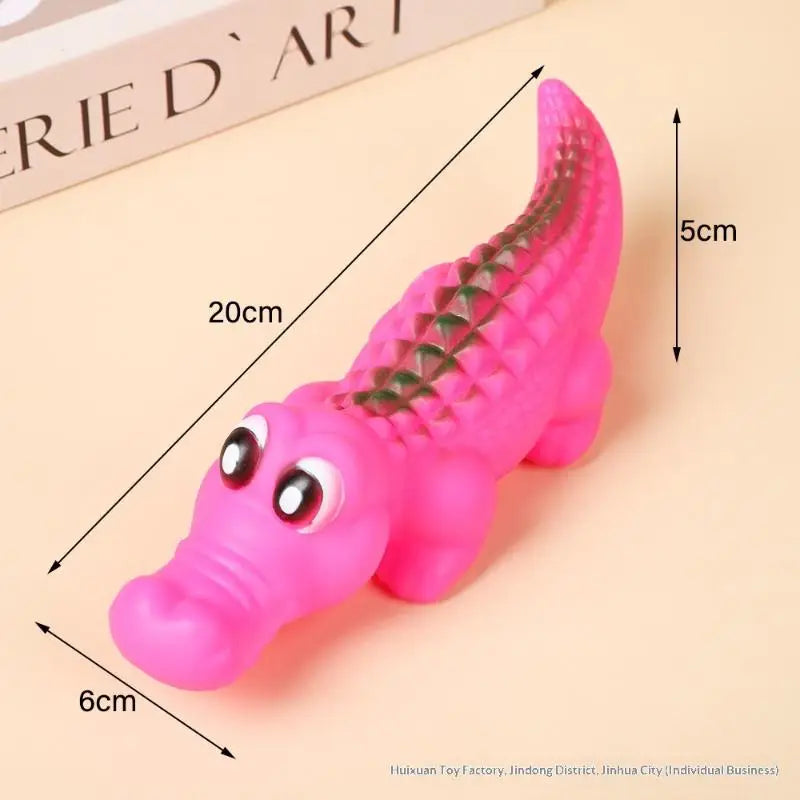 Squeaky Rubber Crocodile Dog Toy – Durable Chew & Play Pet Toy For Dogs,Fun Animal Design For Interactive Games Qme A2
