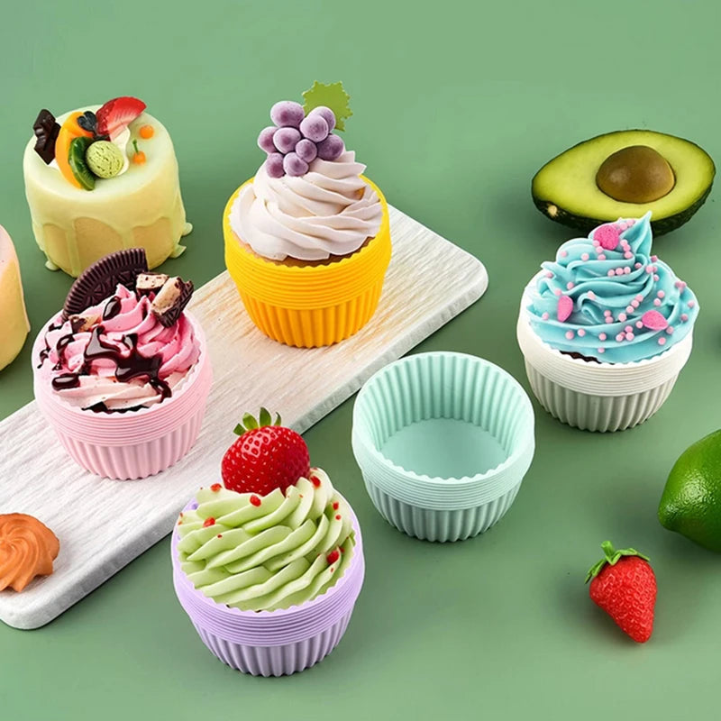 2Pcs Silicone Cake Mold For Muffin Cupcake Baking Food Grade Silicone Bagels Pan For Baking Non Stick Mini Cupcake Mould Qme