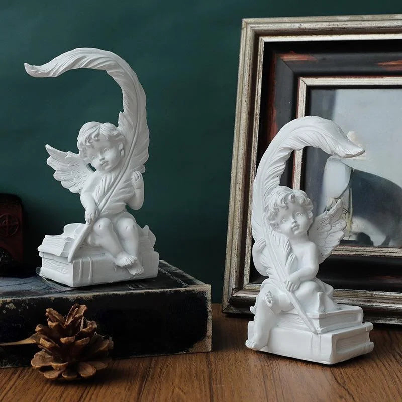 Romantic Feather Angel Ornament Living Room Desktop Cupid Decoration Qme