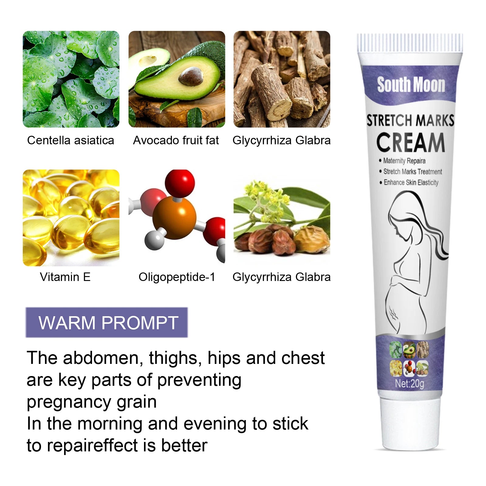Remove Pregnancy Stretch Marks Cream Improves Elasticity Fade Growth Lines Smoothing Nourishing Moisturizing Firming Skin Care Qme