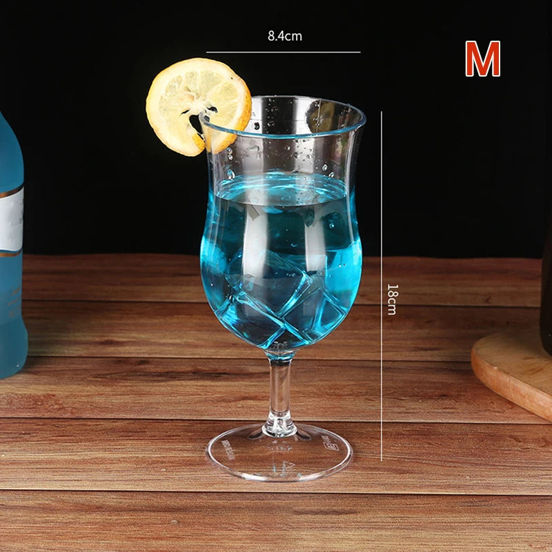 Acrylic Cocktail Cup Unbreakable Wine Glass Home Wedding Party Bar Qme M