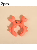 1 2 3 Crab Shaped Silicone Spatula Holder Kitchen Utensil Placement Qme Orange 2pcs
