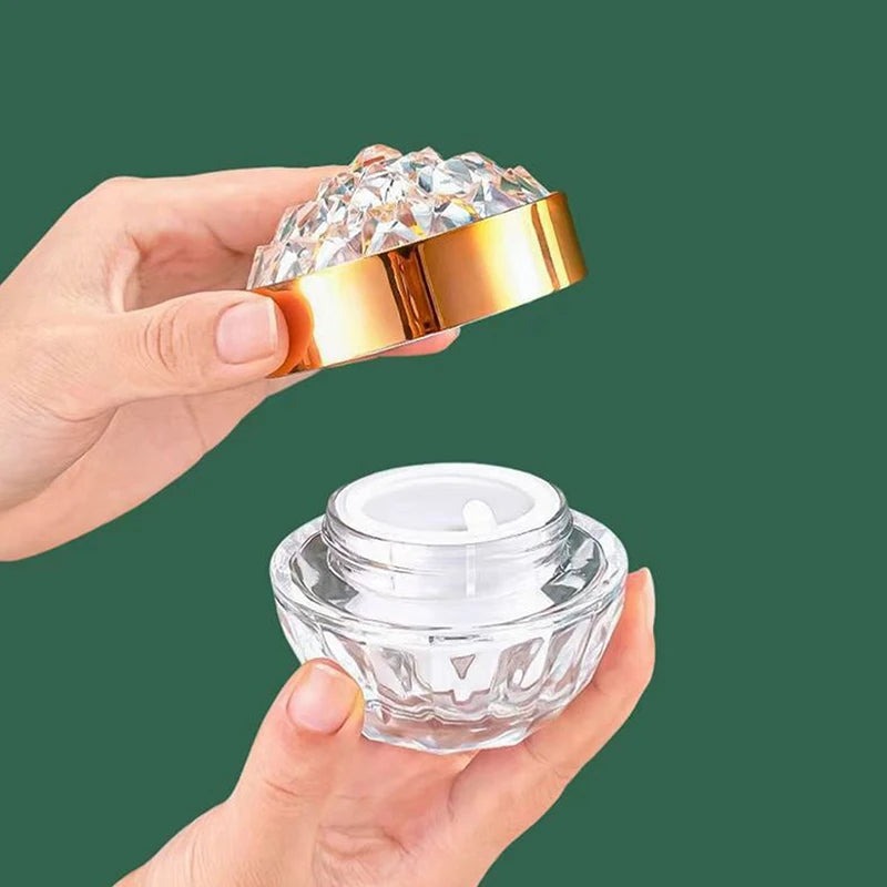 Luxury Glass Face Cream Jar Lid Container Lotion Jars Travel Bottle Qme