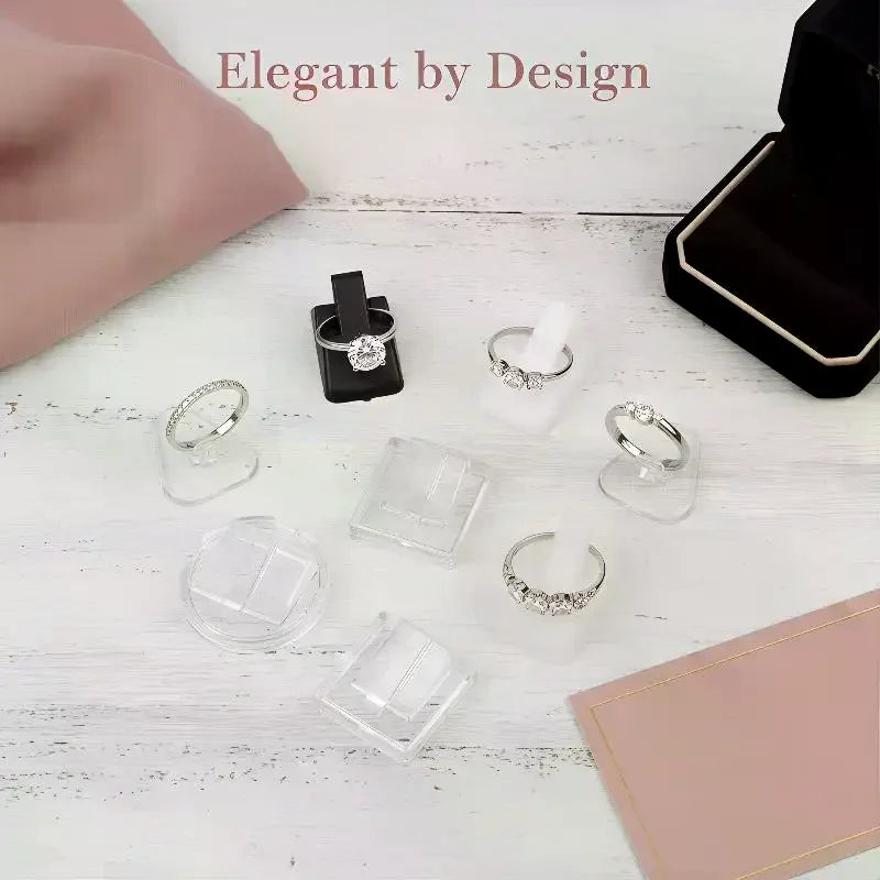 20/5pcs Plastic Ring Display Stands – Jewelry Storage & Showcase Holders for Countertop, Jewelry Organizer for Rings Qme