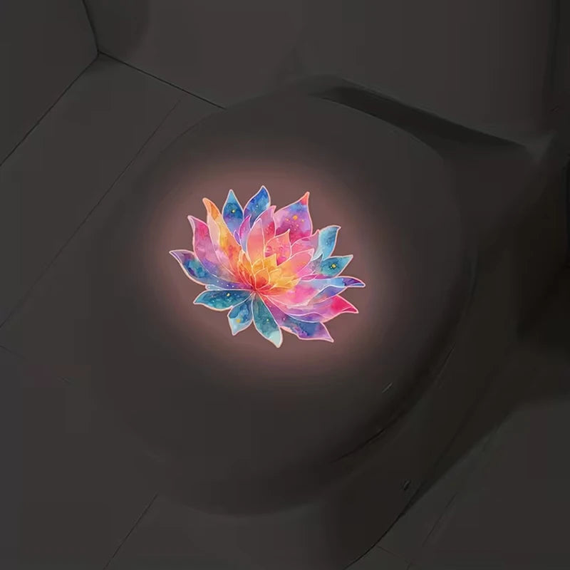 Luminous Toilet Sticker Glow-in-the-dark Flower Lid Self-adhesive Qme