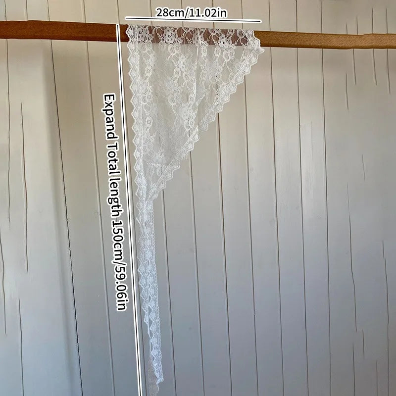 Russian Lace Skirt Fart Curtain Women's Hair Towel Triangle Short Qme