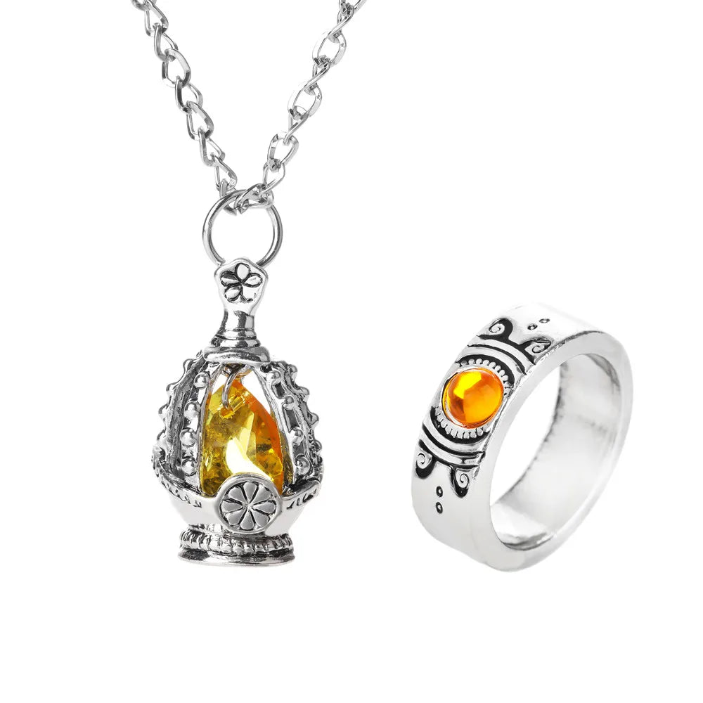 Anime Magic Girl Spiritual Nucleus Alloy Pendant Cosplay Puella Magi Madoka Magica Soul Gem Crystal Necklace Jewelry Accessory Qme YELLOW
