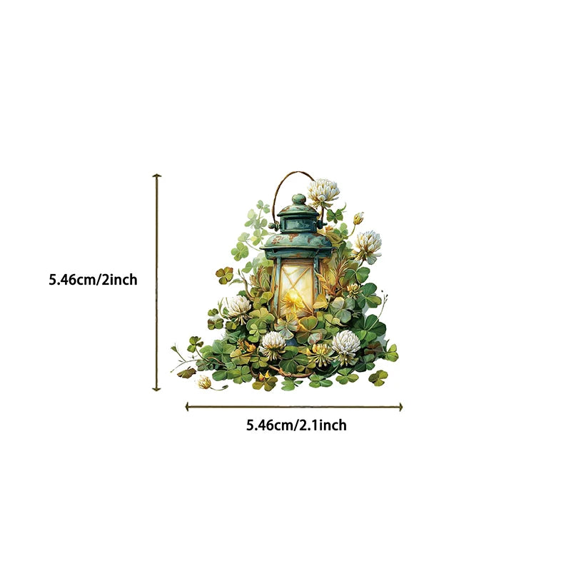 Transparent Forest Theme Green Series Decorative Graffiti Stickers Qme