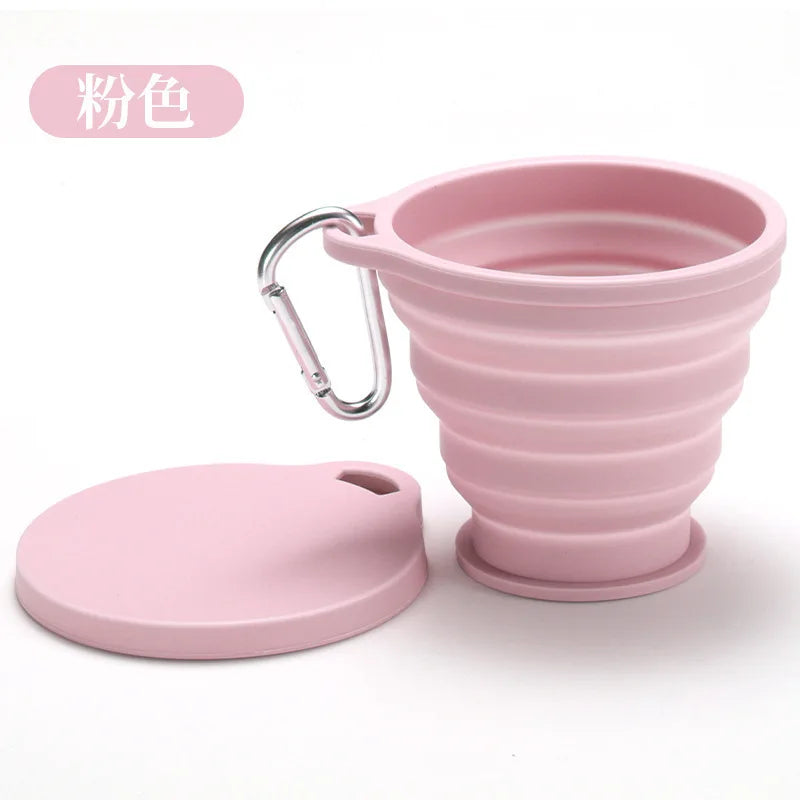 Outdoor Portable Silicone Foldable Cup Food Grade Heat-resistant Qme Pink