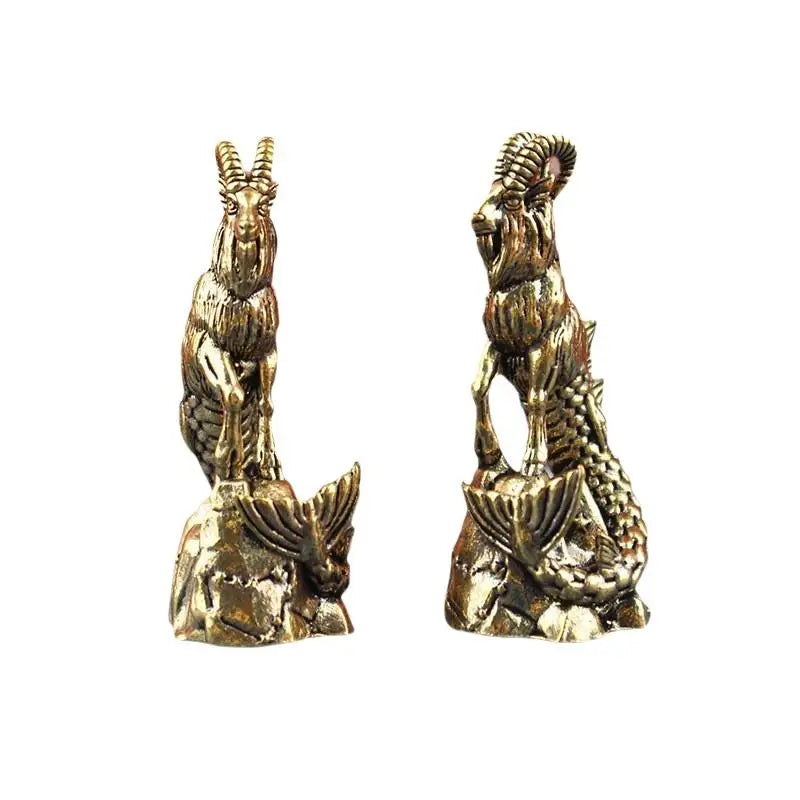 Home Office Decor Luck Ornament Capricorn Brass Statue Goat Body Fish Qme Default Title
