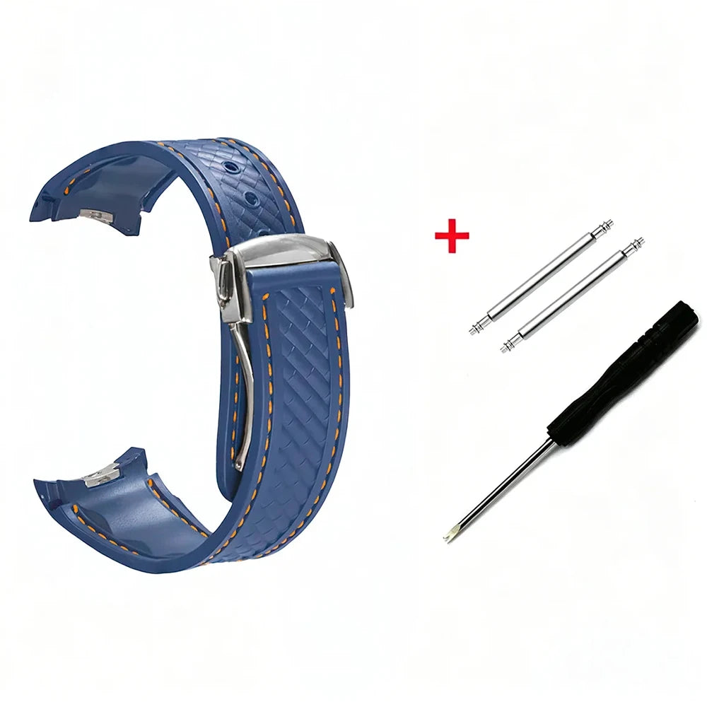 Rubber Watchband For Omega AT150 Seamaster 300 AQUA TERRA Diving watches straps Black Blue Silicone Watch Strap 20mm bracelet Qme GemUOSS 20MM width band