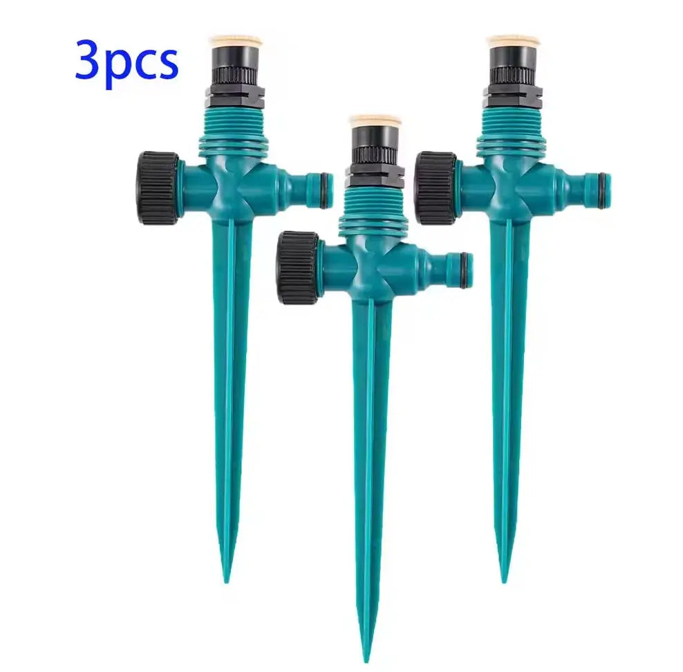 Garden Sprinkler 360° Rotation Irrigation Watering System Agriculture Ground Automatic Tube Adjustable Plug Buried Atomization Qme 3PCS Green