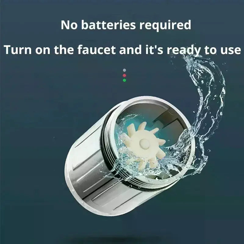 3-Color LED Sensor Faucet Temperature-Sensitive Light Water Saving Stream Light Faucet Aerator Tap Nozzle For Kitchen Bathroom Qme