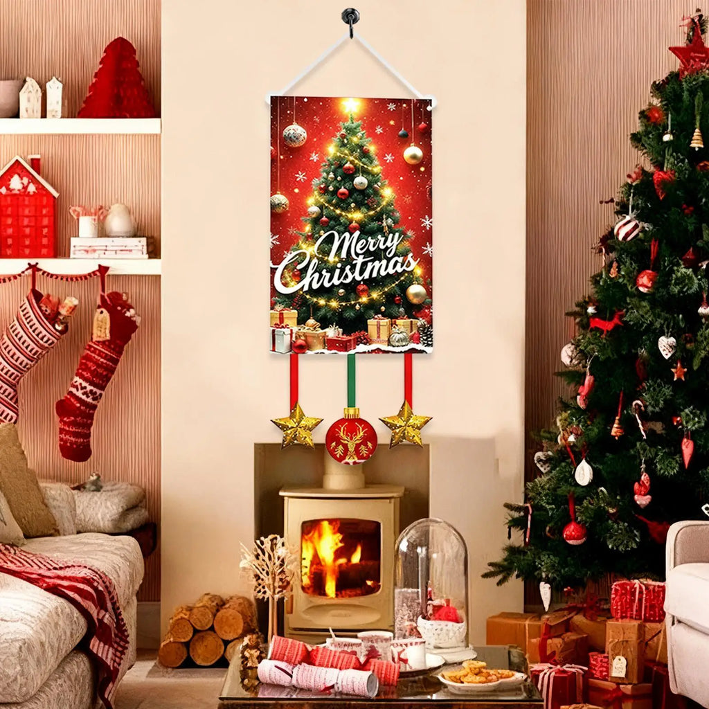 Merry Christmas Flag Waterproof Holiday Decor Decorative Banner Qme