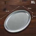 1 Pcs Japanese Vintage Oval 304 Stainless Steel Restaurant Plate Dessert Tray Kitchen Tableware Qme XL