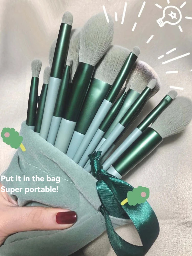 13 PCS Colorful Makeup Brush Set Eye Shadow Foundation Women's Makeup Brushes Eye Shadow Blush Beauty Soft Makeup Toolkit Qme