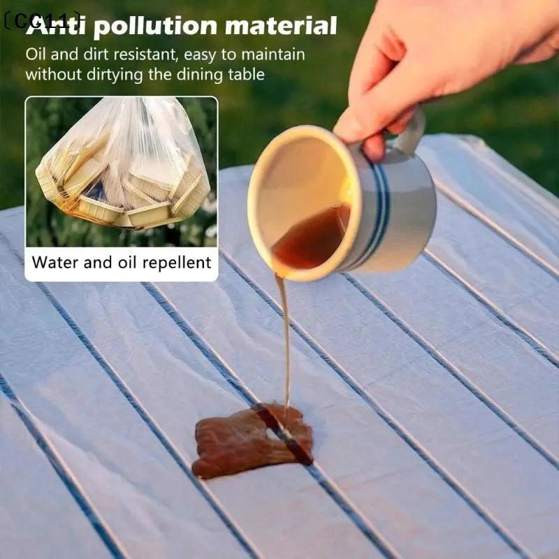 Plastic Disposable Tablecloth Elastic Edged Oil-proof Table Cover Qme