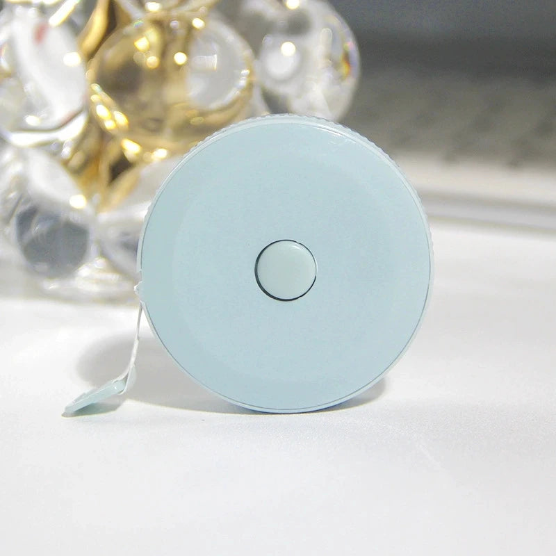 150 CM Portable Cute Mini Soft Tape, Automatic Shrinking Tape Measure, Material Tape Measure, Plastic Tape Measure Qme 1 pc - blue