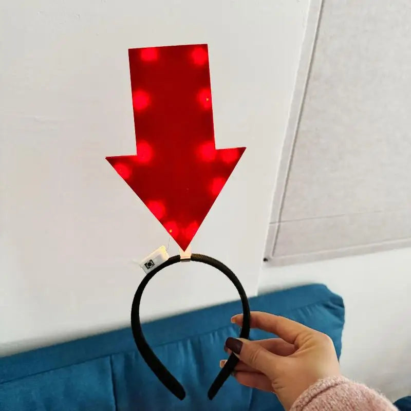 Unique Arrow Light Headband Funny Question Mark Hair Band Christmas Favors Girl Headgear Holiday Hair Hoop Costume Headpiece Qme A1