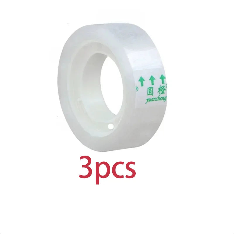 Multifunction Clear Tape Refill High Viscosity Transparent Adhesive for Gift Wrapping Packing Compatible with Tape Dispensers Qme 3PCS-white 40M 15mm