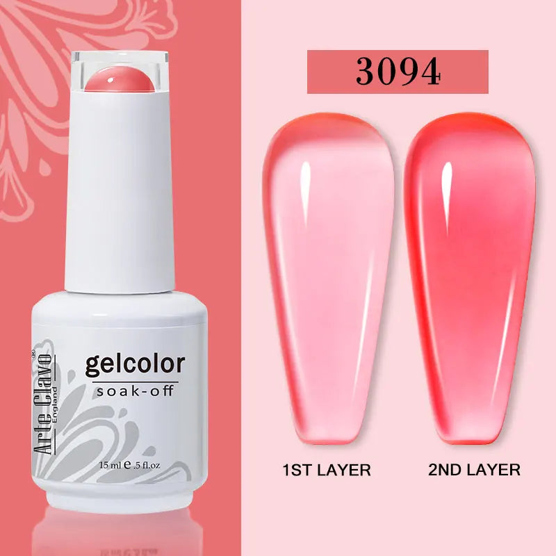 Arte Clavo Jelly Gel Polish Translucent Manicuring UV Nail Semi