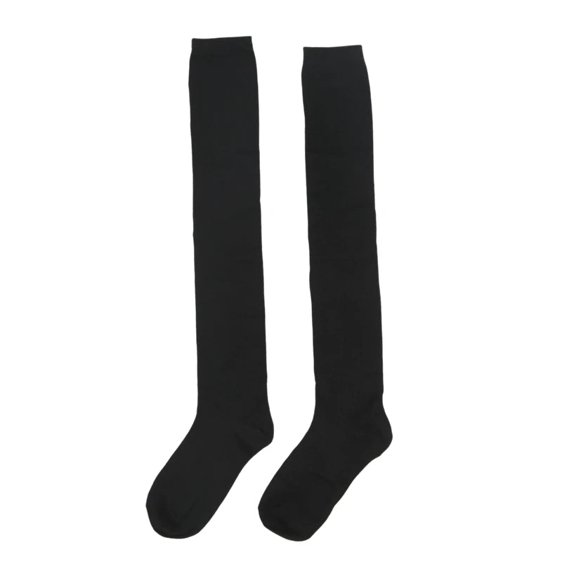Women Striped Stockings Over Knee Length JK Long Socks Ladies Girls Qme A7 One Size