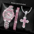 2026 2026 Spring Fashion Quartz Watch Accessories Set for Men and Women, Simple and Trendy Double Row Bracelet Cross Set Qme 3PCS Kit No Box