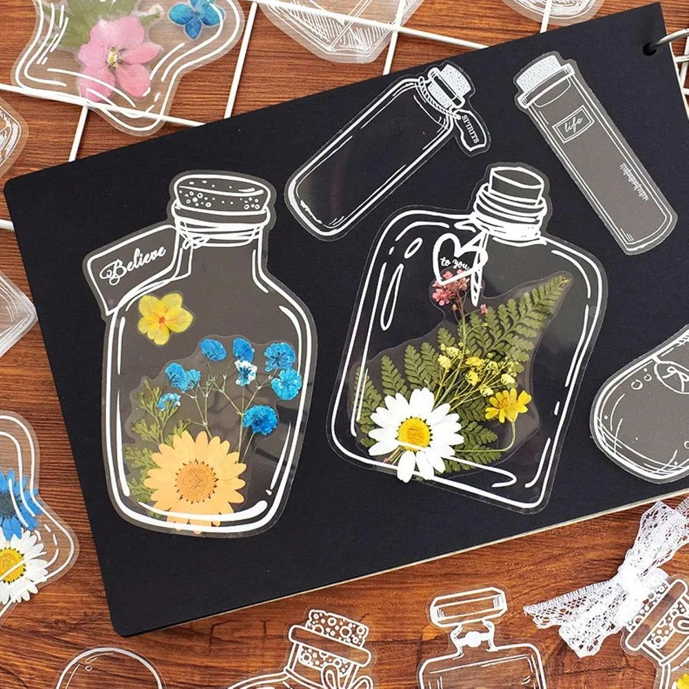 100 Transparent Petal-Shaped Bookmarks, Elegantly Designed with Handcrafted Petals, Perfect for Book Lovers Qme
