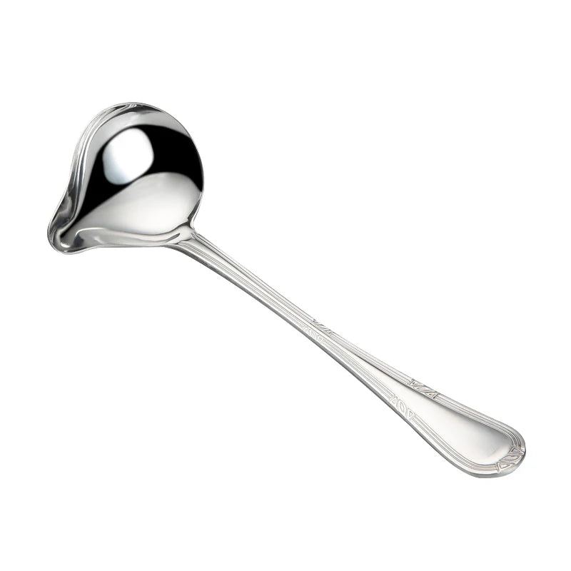 Stainless Steel Long Handle Sauce Serving Spoons Soup Ladle Spout Qme