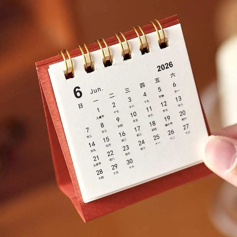 2027 Simple Creative Mini Desk Calendar Small Coil Desktop Planner Qme