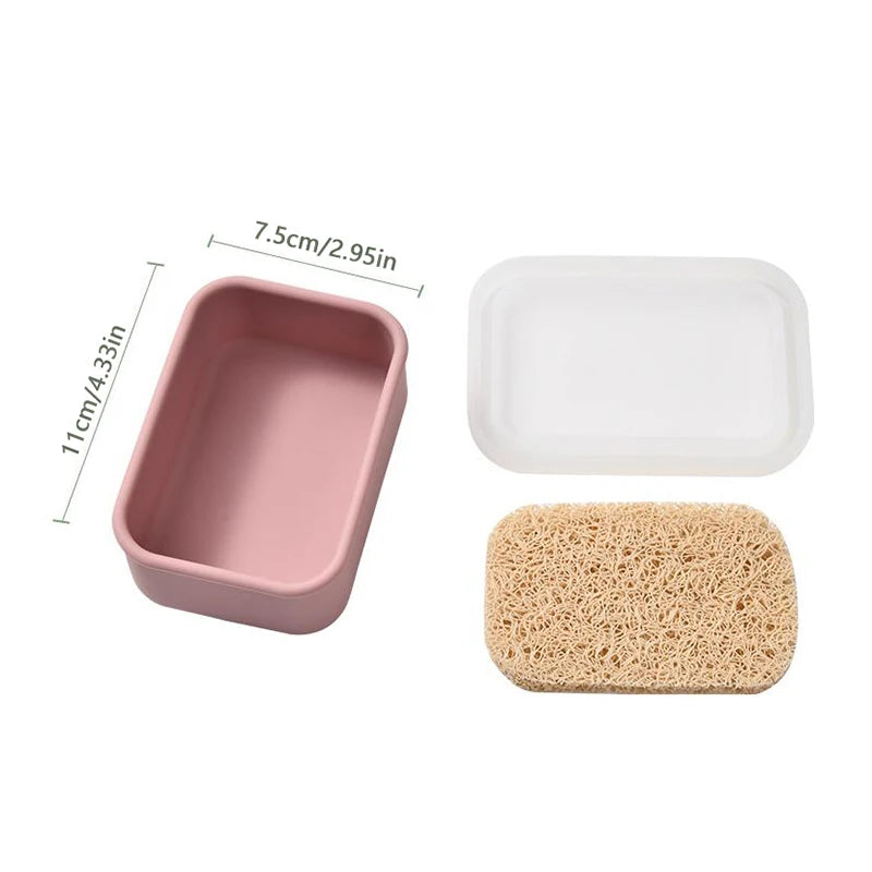 Large Leakproof Travel Soap Case Silicone Box Draining Layer Enhanced Qme