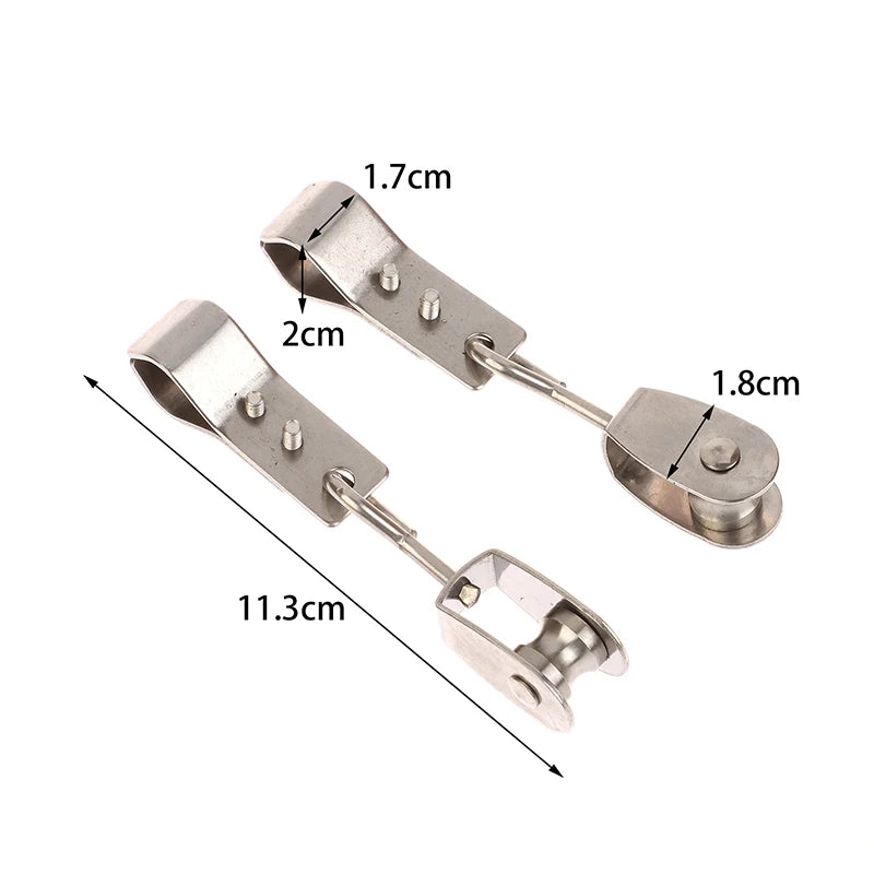 2Pcs Heavy Duty 304 Stainless Steel Pulley & Clamps For Shade Sail Installation Outdoor Garden Sun Shade Pipe Clips Hardware. Qme 2PCS