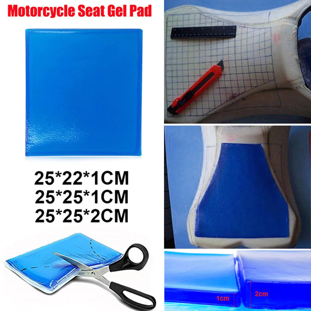 New Motorcycle Seat Gel Pad Shock Absorption Mat Motorbike Scooter Comfortable Soft Gel Cushion Motor Bike Modified Seat Pads Qme