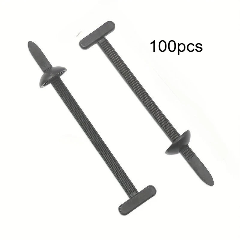 100/200pcs T Shape Cable Zip Ties With Fixed Base Mounting Self Locking Plastic Wire Clips For Car Wiring Harness Organizer Qme 100pcs
