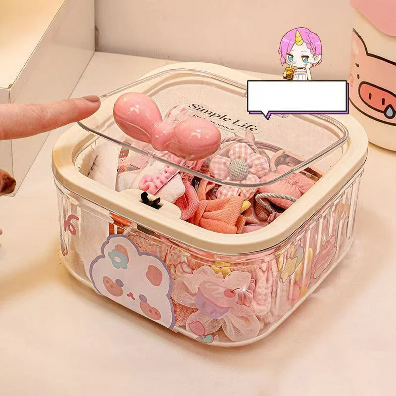 Clear Accessories Organizer Box Multifunctional Storage Hair Ties Qme