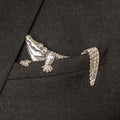 Durable Zinc Alloy Vintage Crocodile Tiger Shaped Engraved Men's Suit Qme 03
