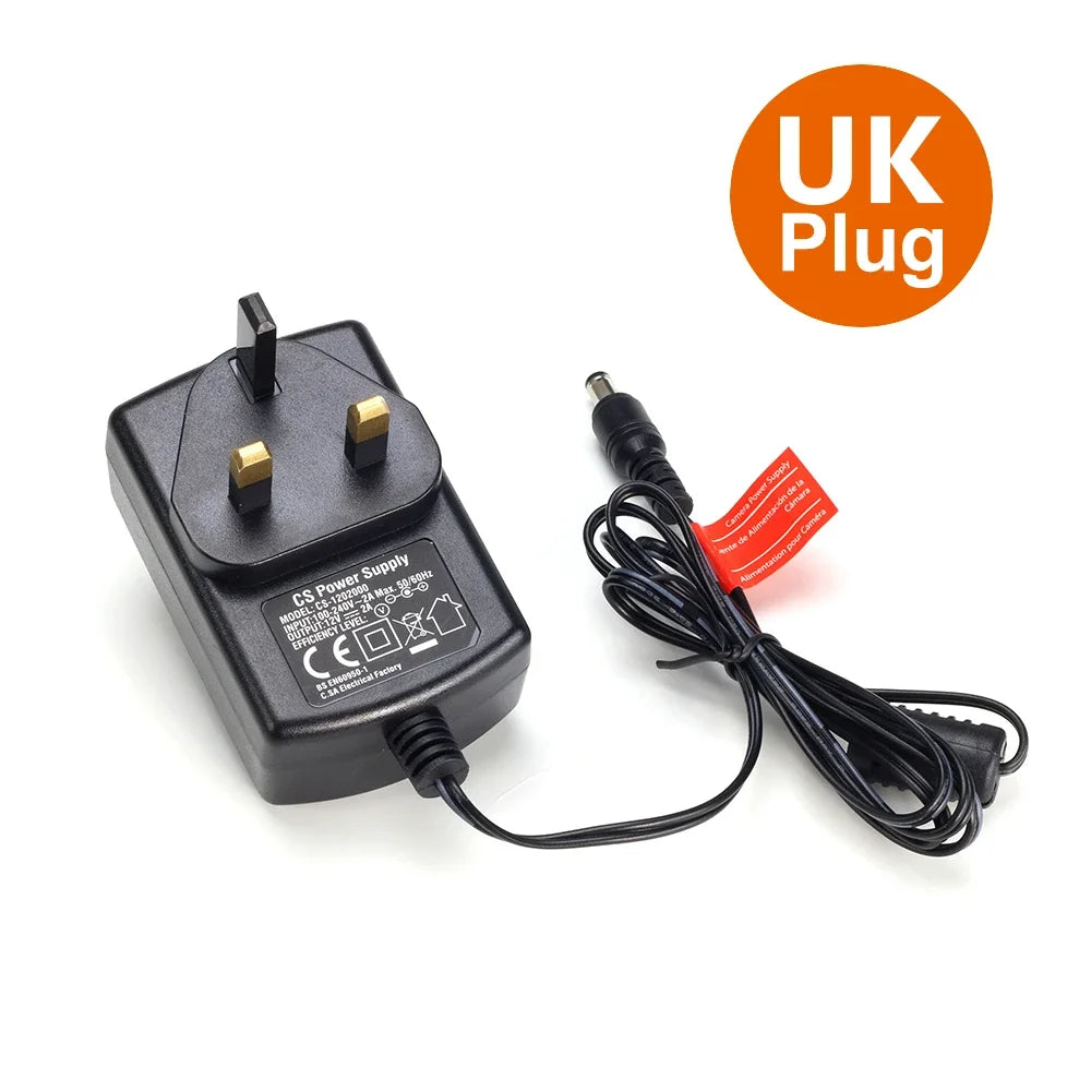 ESCAM DC 12V 2A Power Supply Adaptor 12V Security Professional Converter EU / US / UK / AU Adapter For CCTV Camera CCTV system Qme