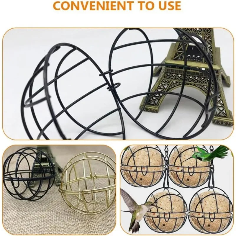 Metal Suet Ball Bird Feeder Hanging Chain Squirrel Proof Outdoor Qme