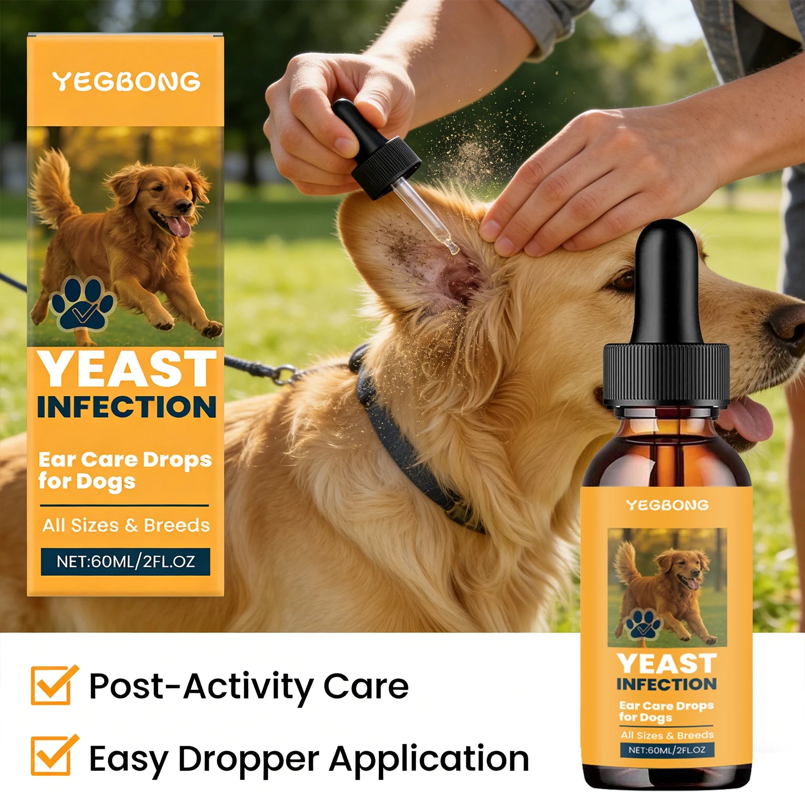 Dogs Ear Care Drops Effectively Removing Earwax Eliminating Odor Relieving Ear Itching Discomfort Gentle Formula Pet Ear Cleaner Qme