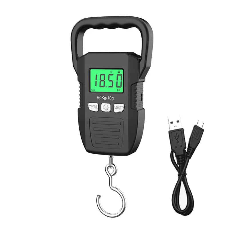 Portable Digital Weight Scale Electronic Luggage Hanging Battery USB Qme USB Charging Mode
