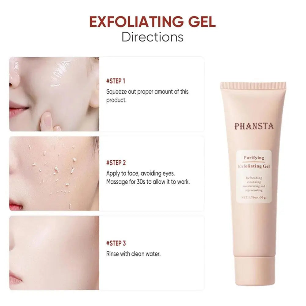 Face Exfoliating Gel Deep Cleansing Pores Remove Dead Skin Purify Qme