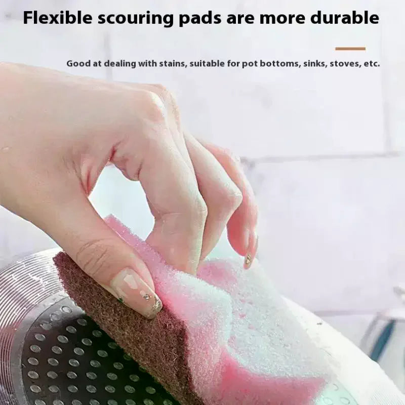 5PCS/10PCS Kitchen Stain Removal Sponge Clean Cotton Dishwashing Sponge Wipes Bathroom Cleaning Utensils High Density Sponge Qme
