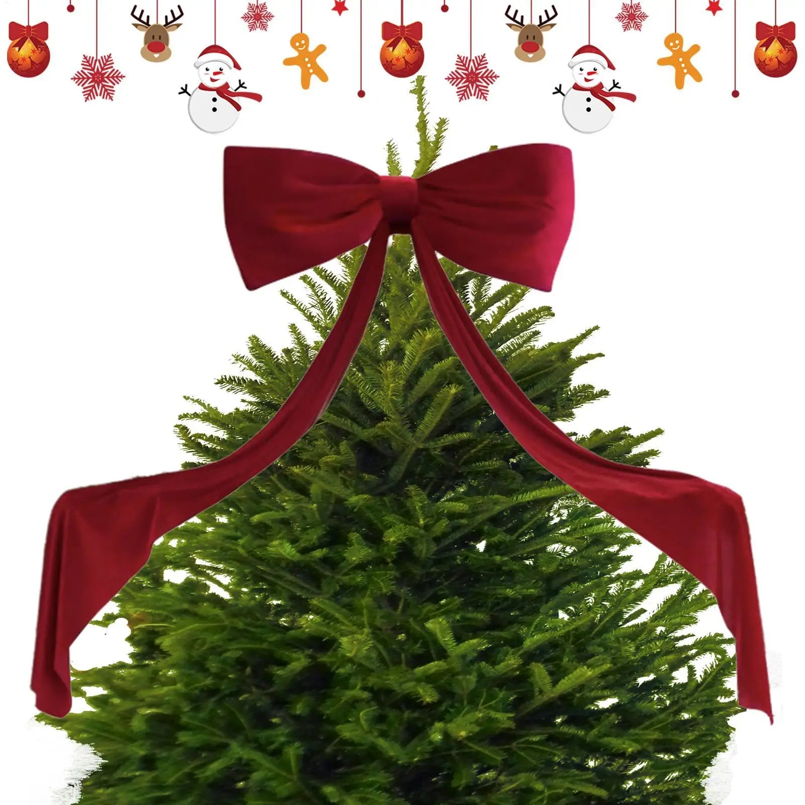 Bow Tree Topper 70.8 Inches Large Velvet Holiday Decorations Holiday Tree Top Decoration For Living Room Entryway Party DECORS Qme