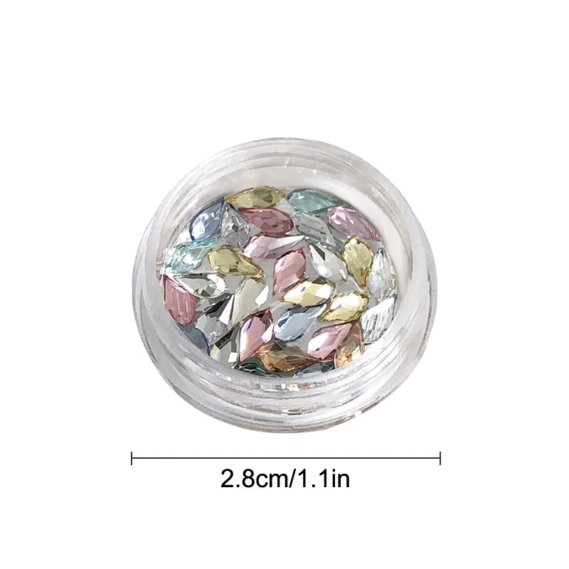 Box 3D Irregular-shaped Rhinestones Crystal Pearl Nail Art Qme