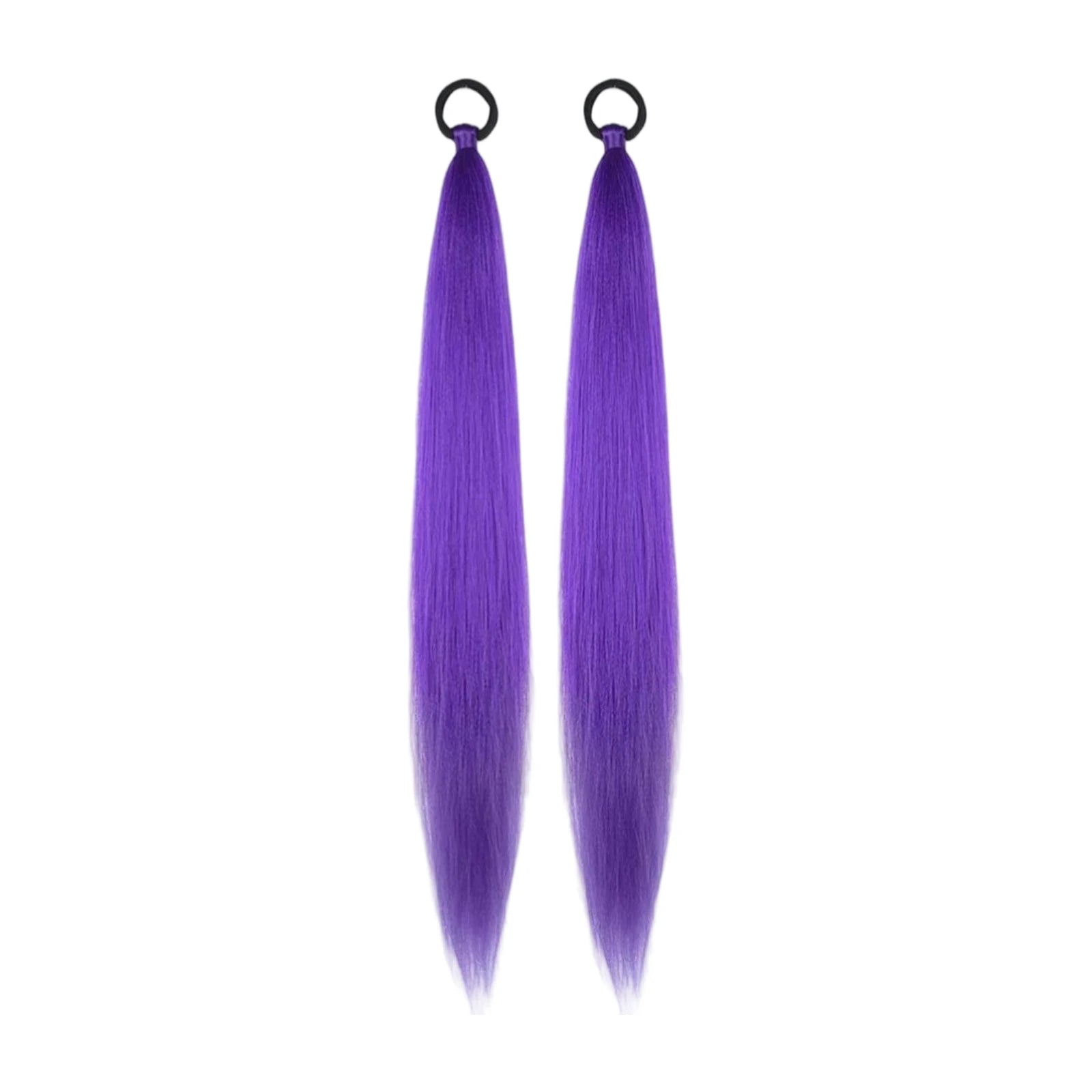 Synthetic Solid Color Long Braids Pony Tail with Elastic Band Long Party Christmas Halloween Role-playing Hair Accessories Qme as shown