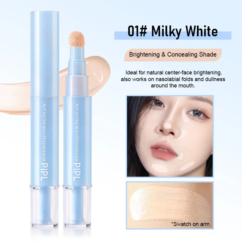 Sponge Head Liquid Concealer Stick Full Coverage Dark Circles Marks Qme 01Miky White