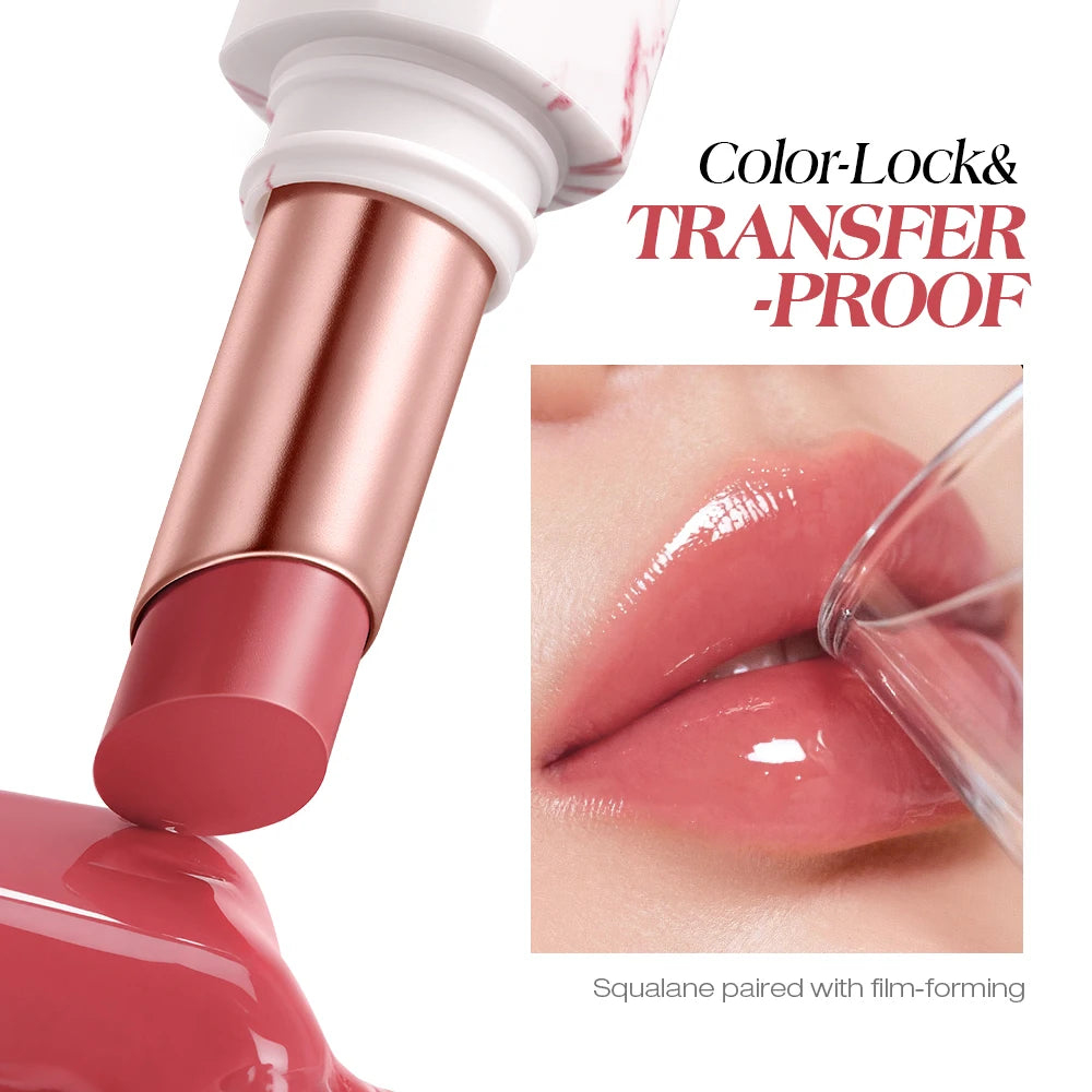 O TWO Glossy Lipstick Lip Tint Mirror Ice-film 24h Moisturize Nourish Qme