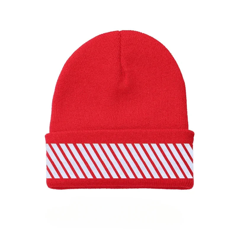 New Knitted Fluorescent Cute Autumn Winter Bonnet for Women Girls Ladies Casual Warmer Caps Qme Big Red